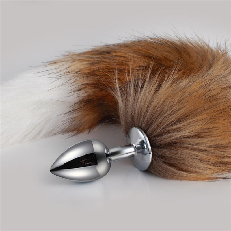 Metal Feather Fox Tail Anal Plug: Erotic Butt Plug for Adults