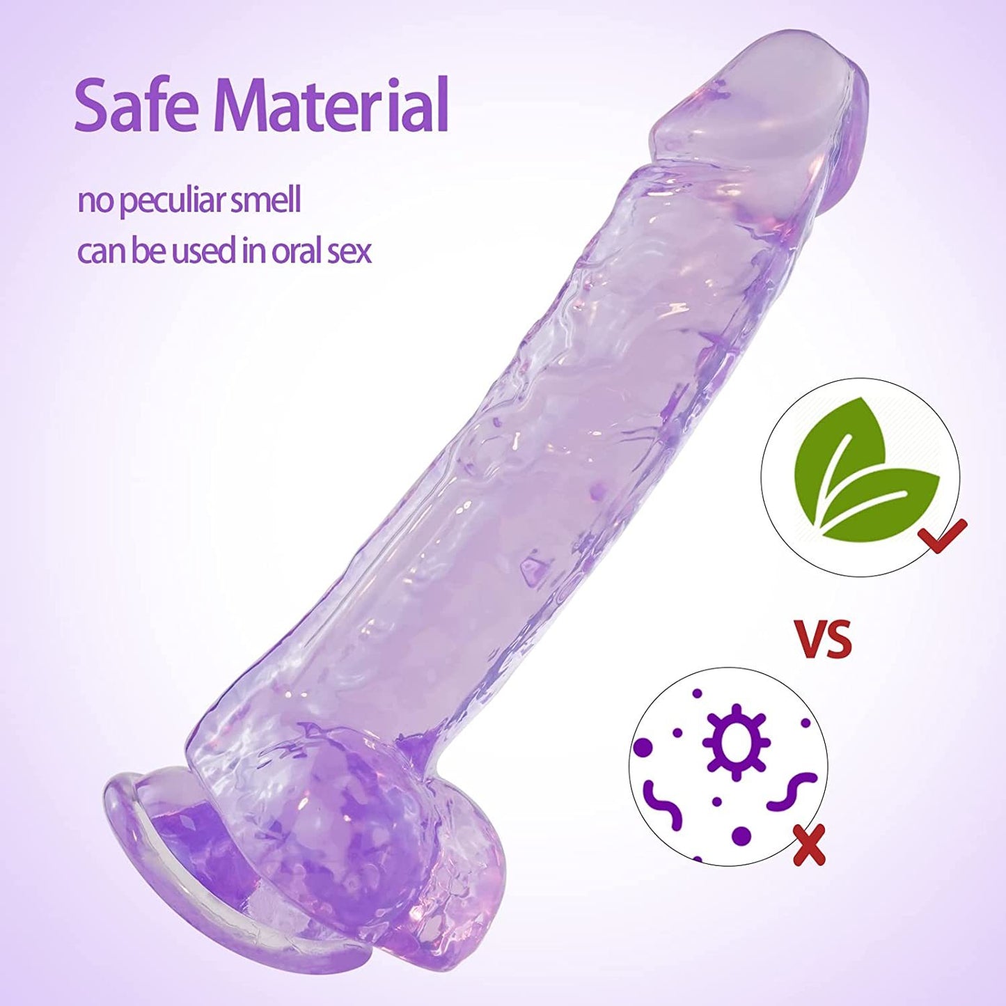 9 Inch Crystal Realistic Giant Dildo Silicone Adult Toys for Women