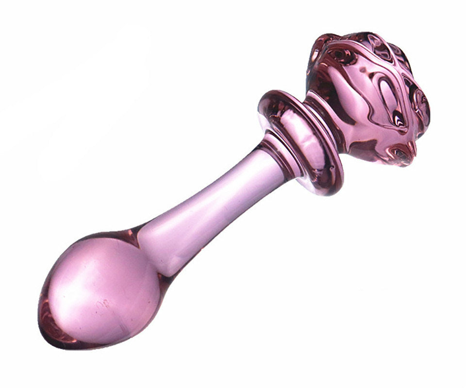 Flower Crystal Glass Anal Plug Masturbation Toys