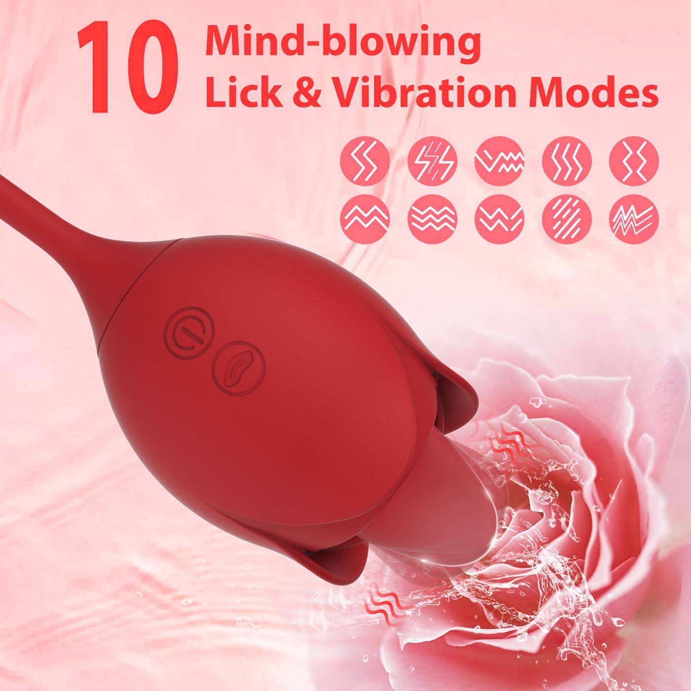 2-in-1 Rose Stimulator: 9 Modes G Spot Vibrator