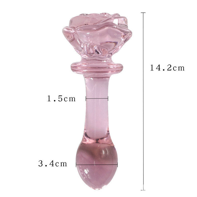 Flower Crystal Glass Anal Plug Masturbation Toys