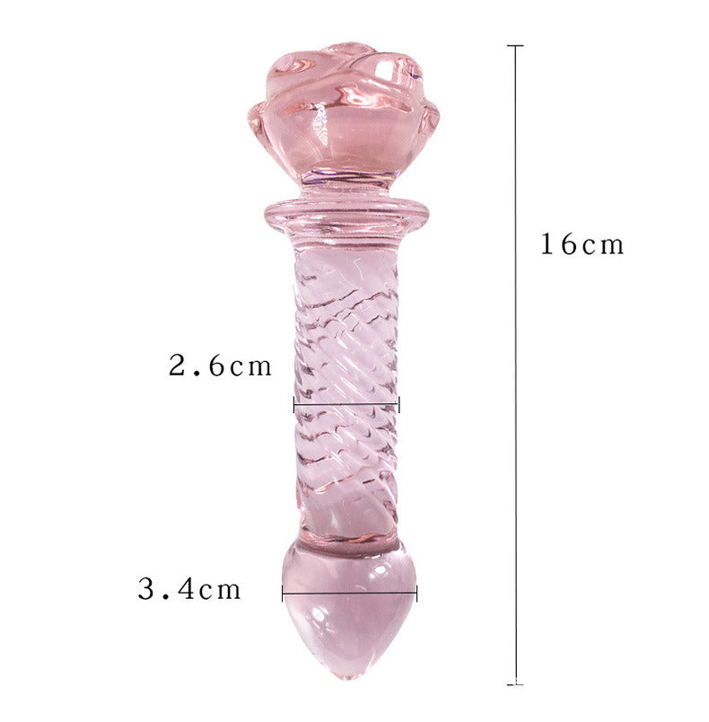 Flower Crystal Glass Anal Plug Masturbation Toys