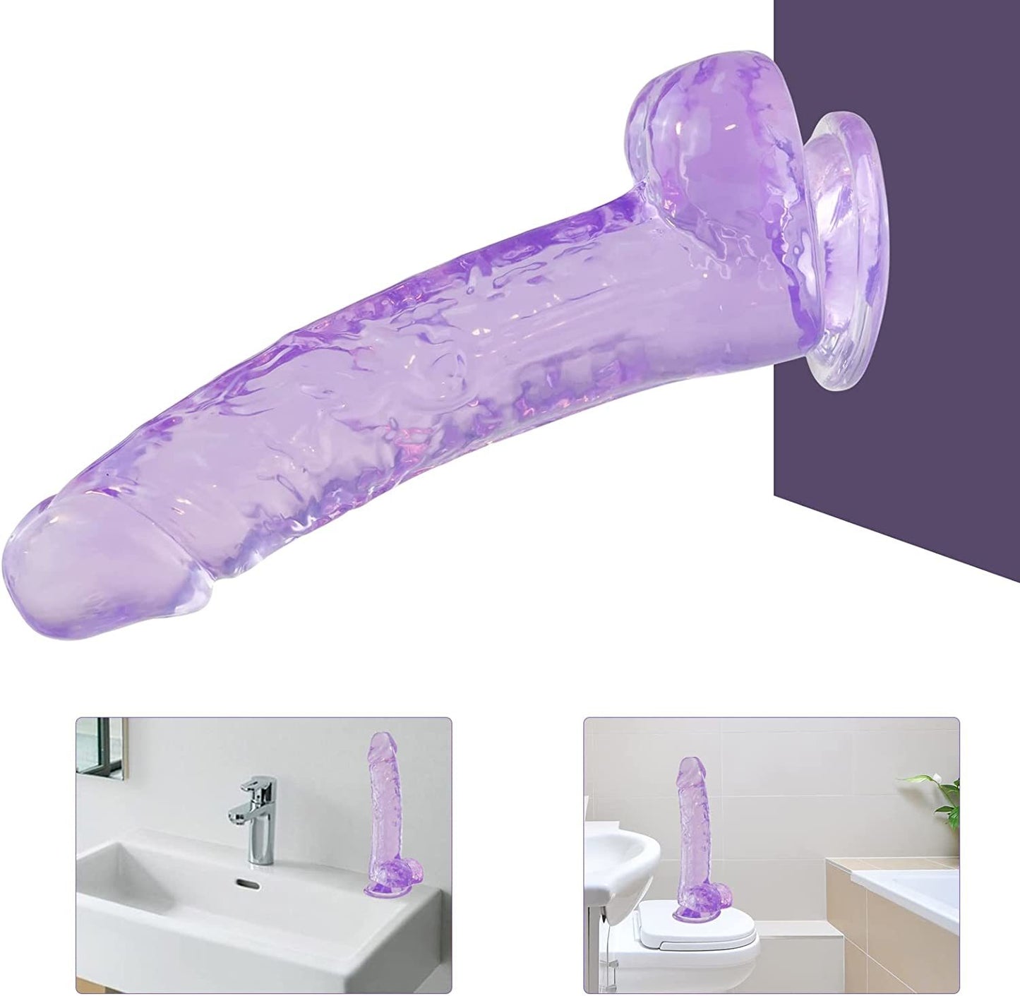 9 Inch Crystal Realistic Giant Dildo Silicone Adult Toys for Women