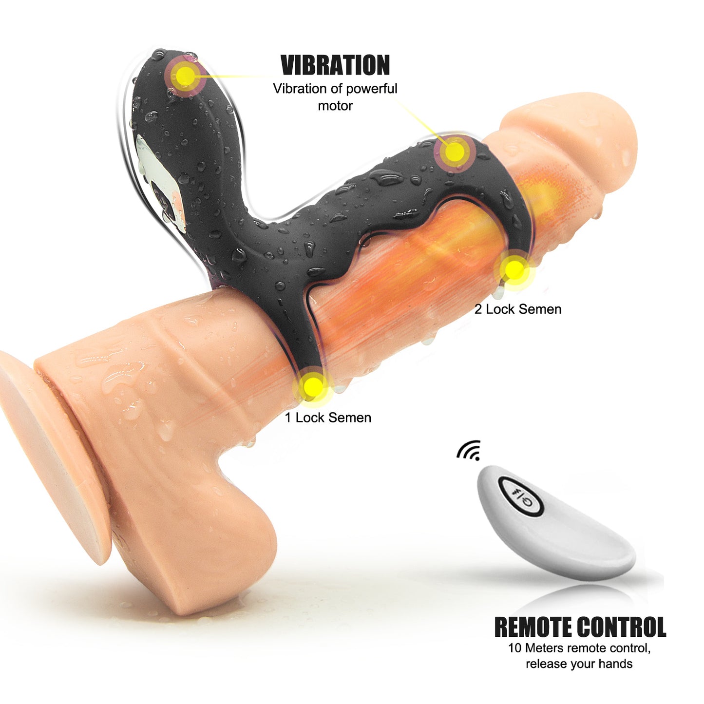 Muitar Vibration Delay Ring - Waterproof Silicone Massager for Men