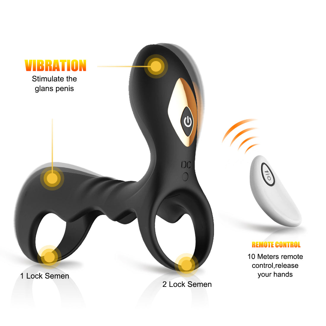 Muitar Vibration Delay Ring - Waterproof Silicone Massager for Men