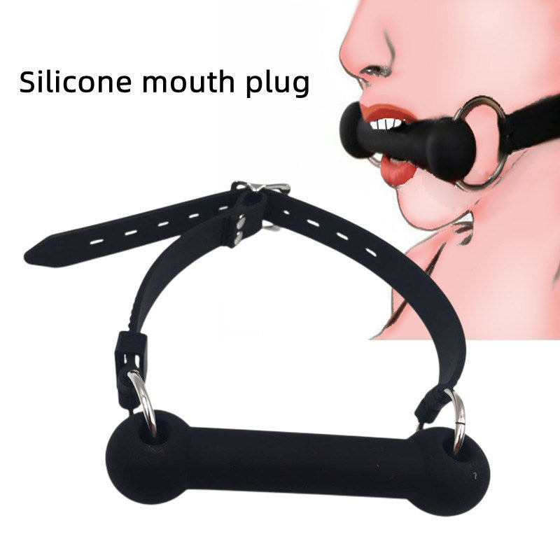 BDSM Mouth Plug for Adult Games Silicone Dog Bone Gag: