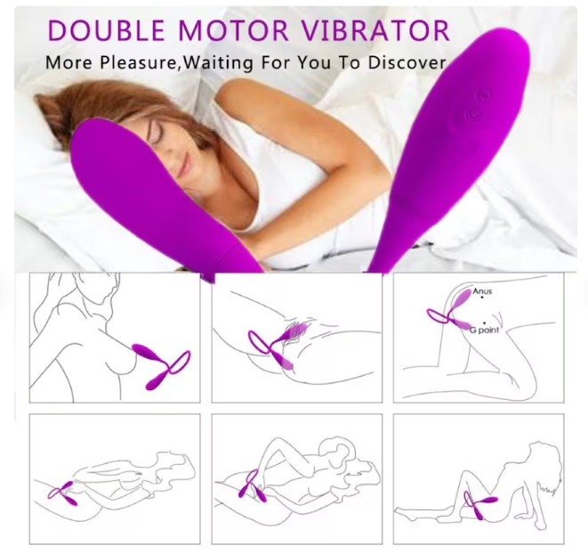 Dual Vibrator for Couples - Clitoral Massager, Cock-Ring, G-Spot Stimulator