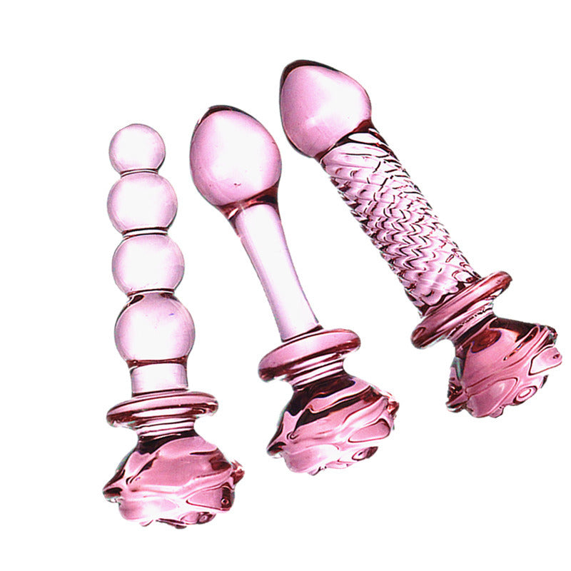 Flower Crystal Glass Anal Plug Masturbation Toys