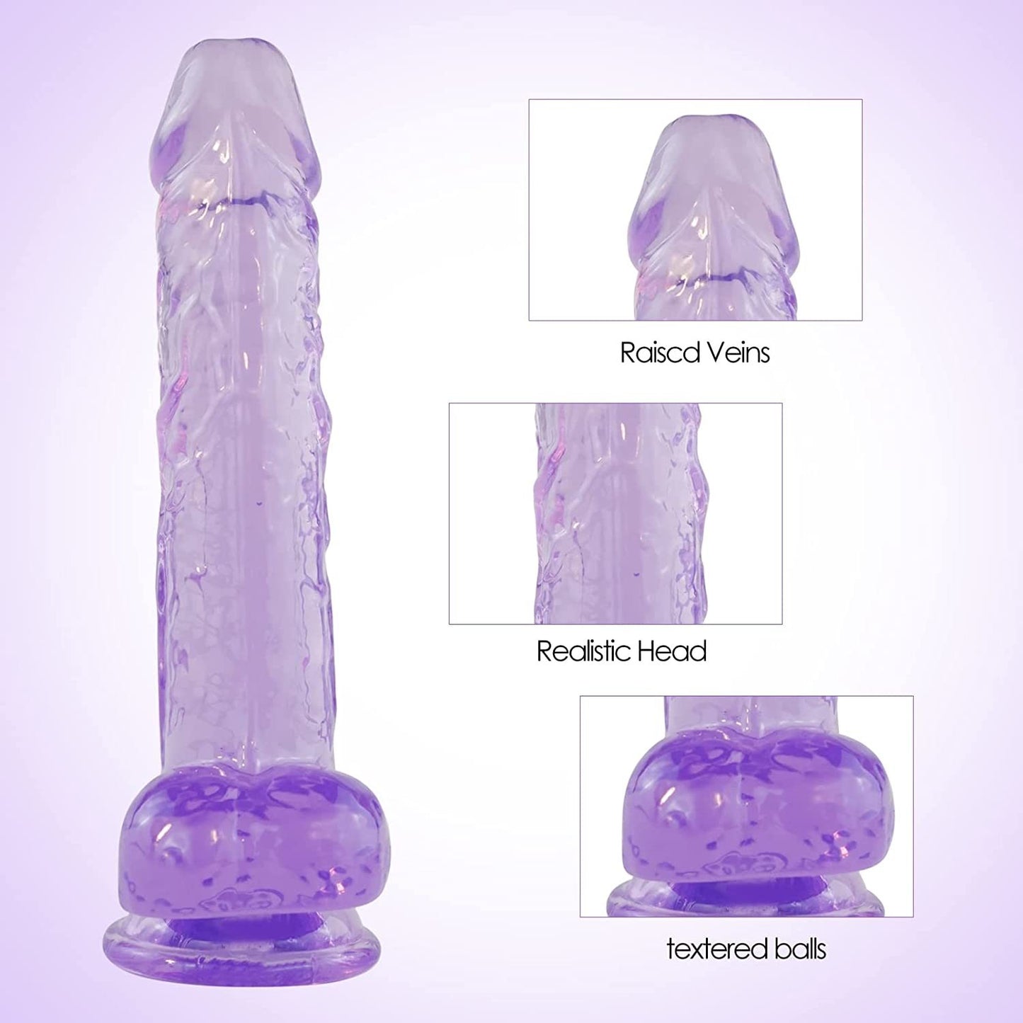 9 Inch Crystal Realistic Giant Dildo Silicone Adult Toys for Women